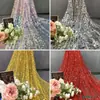 Cortina de Lentejuelas Doradas y Plateadas para Boda Fondo de Boda Gasa Encriptada Mantel Escama de Pez Fantasma Tejido Decorativo