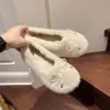 Mocasines peludos con lazo francés y diseño de felpa, nuevo estilo de hada para otoño e invierno 2026, para calzar sin cordones para uso en exteriores