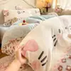 Juego de cuatro piezas de terciopelo de copo de nieve de invierno, sábana de terciopelo de leche, funda de edredón de vellón de coral de doble cara, juego de ropa de cama de tres piezas para dormitorio de estudiante