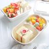 Caja de Empaque de Dos Compartimentos para Salsa Dip Mashu Mashang Verde Fruta Ensalada Ligera Comida Sencilla Lonchera de Picnic