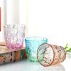 Taza de agua de vidrio con patrón de glaciar, taza de cerveza de verano para mujer, taza de té con leche para el hogar, taza de café estilo ins para hombres