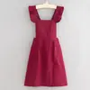 Delantal de cocina estilo francés, de manga larga, para uso doméstico, catering y trabajo; ropa de trabajo resistente al agua; adecuado para floristas y panaderos; se puede personalizar con diseños impresos