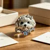 Anel Meow Star SweetSparkling com Gato e Cachorro em Strass, Acessório de Dedo com Design Único e Doce Fofo