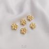 Paquete de Oro Real de 14K Color Oro Cuentas de Flor de Durazno Cuentas de Transferencia Hecho a Mano DIY Pulsera Aretes Collar Cuentas de Joyería Accesorios