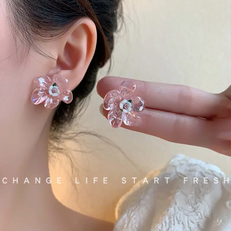 G3825粉炫彩五瓣花钉