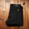 Estação europeia outono e inverno grosso cliente-fornecido tecido sarja grossa algodão escovado masculino reto slim jeans casual calça