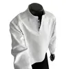 Otoño e Invierno Nueva Camisa Henley Estilo Americano Camiseta de Manga Larga Marca de Moda para Hombre Capa Base Camiseta Interior Sudadera Holgada Versátil Ropa para Hombre