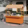 Carrito de Puesto de Hierro Forjado para Exteriores, Carrito Móvil de Venta al por Mayor de Moda, Carrito de Flores, Carrito de Comida Rápida Emprendedor para Mercados Nocturnos y Centros Comerciales