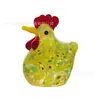 Artesanías de Esmalte de Colores Loro Lindo Gallo Pequeño Gallina Pequeña Dibujos Animados Adornos de Cristal Sala de Estar Hogar Decoración Suave Péndulo