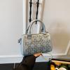 Bolsa Satchel Bowling Retro de Lantejoulas de Nicho para Mulheres 2025 Nova de Grande Capacidade Elegante Simples de Ombro Transversal