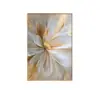 Decoración moderna de sala de estar de lujo ligero, pintura de pared de fondo de sofá floral abstracta con flores doradas, mural de entrada de alto nivel