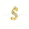 Nuevo Llavero de Metal con Incrustaciones de Diamantes de 26 Letras, Colgante para Bolso, Colgante Sencillo para Collar, Accesorios DIY, Venta al por Mayor
