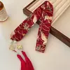 Nova Faixa de Cabelo com Borla Vermelha Estilo Chinês Hanfu Feminina Acessórios de Cabelo para Vestido Antigo de Época Combinação de Estilo Nacional Saia de Rosto de Cavalo