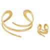 Pulsera Anillo Abierto Hueco de Línea Ancha Pulsera Atmosférica Exagerada Europea y Americana Joyería de Lujo Ligero Estilo Frío Traje para Mujer