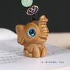 Tallados Creativos de Sándalo de Elefante Auspicioso Animal para Hombres y Mujeres con Cadena para Teléfono Móvil Personalizada y Linda, Llavero Colgante, Pequeño Regalo de Madera
