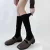 Meias Verticais de Primavera Estilo Acadêmico Meia Felpuda Média para Mulheres Finas Simples Meias para Panturrilha Aparência de Pernas Finas Meias de Algodão Versáteis Estilo Coreano