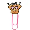 Vaca das Terras Altas Desenho Animado Estudante Papelaria DIY Divisória de Página Marcador de Página Pvc Clip de Papel Criativo Fofo Suprimentos de Escritório Transfronteiriços