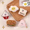 Llavero de Peluche de Comida para Jugar con Expresión Colgante de Sándwich de Pan Broche de Muñeca Linda de Dibujos Animados para Mochila de Estudiante Joyería