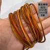 Primeira Camada Amarelo Vaca Couro Plano Couro Genuíno Corda Amarelo Marrom Pulseira Colar Corda para Joias Retrô Amarelo Marrom Antigo Corda Redonda de Couro de Vaca