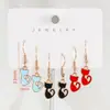 Explotaciones Transfronterizas DIY Accesorios de Aleación Colgante de Gato Pendientes Puesto del Mercado Nocturno Pendientes con Gancho para la Oreja RG1