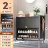 Gabinete de acero para zapatos para el hogar, gabinete de almacenamiento multicapa de gran capacidad, gabinete independiente para entrada con vestíbulo integrado, gabinete de almacenamiento para zapatero