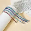 Pulseira Tennis de Aço Titânio 316 Linha Única com Zircônia, Totalmente Cravejada com Diamantes, Aço Inoxidável Deslumbrante, Não Desbota, Joia de Nicho de Luxo Leve