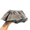 Falda de Houndstooth Dongdaemun Corea del Sur Pinza para Mujer Estilo Francés Elegante Estilo Hepburn Diseño Grande Cabeza Trasera Top