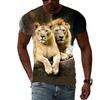 Moda de Verano las Nuevas Camisetas para Hombre con Gráfico de León Animal Casu