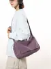 Bolso de Hombro de Lona de Color Sólido de Gran Capacidad Bolso Cruzado Simple Bolso Mensajero Retro Japonés Versátil Mochila para Estudiante Universitario