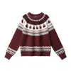 Heyhenry Jersey de Punto Retro Fair Isle para Pareja para Hombres y Mujeres en Otoño e Invierno Suelto Perezoso Jersey de Punto