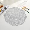Tapete de Mesa Octogonal Aleatório de Seda Tecida Mais Vendido Tapete Isolante Anti-Queimadura para Desktop Tapete para Prato de Mesa de Jantar Tapete Atmosférico para Decoração de Desktop