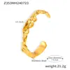 Pulsera Asimétrica de Acero Inoxidable Martillado con Patrón de Ola, Abierta, Personalizable, Chapada en Oro de 18 Quilates, de Venta Caliente Europea y Americana, para Mujer