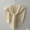 Xale de Tricô Trançado Texturizado de Alta Qualidade em Fio Cardado Lavado para Mulheres, Peça Versátil para Camadas, Pequeno Xale Puro