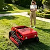 Cortador de grama controlado remotamente, nova máquina de capina totalmente automática tipo esteira, cortador de grama inteligente não tripulado para pomares de montanha e recuperação de terras