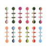 Juego de 12 Colores Acrílico Barra para Lengua Color Rayado Junta Anillo para Lengua Anillo de Emulsión Perforación de Lengua UFO Joyería AliExpress