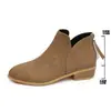Zapatos de Mujer Talla Grande Transfronterizos Nuevos Otoño/Invierno 2026: Botas de Moda Casuales de Color Sólido Estilo Británico con Punta y Tacón Bajo Grueso