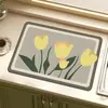 Mantel Estilo Nórdico Transfronterizo Tapete Drenaje Cocina Tapete Absorbente de Lodo Diatomeas Barra de Té Tela Tecnológica Aislante No Lavable Tapete Antideslizante
