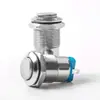 Interruptor de botão de metal 12mm auto-retorno toque pé de rosca redondo pé de solda interruptor de travamento automático botão para equipamentos pequenos