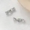 Hebilla de Oro Real de 18 Quilates que Conserva el Color, Hebilla de Collar con Circonita Micropavimentada, Conector de Perla Madre para Múltiples Filas, Accesorios de Joyería DIY