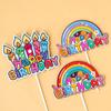Velas de Papel Arcoíris para Bebé y Niños ins Feliz Cumpleaños Decoración para Pastel Plug-in Suministros para Fiesta de Postre Disfrazarse