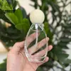 En Stock Botella Plana de 120ml Líquido Esencia Botella de Vidrio Aceite para el Cabello Botella de Aceite Esencial con Tapa de Bola Cubierta Exterior Botella Dispensadora de Cosméticos