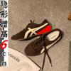 Zapatos de Mujer de Piel Genuina Color Uva de Huizhou, Nuevo Estilo Primavera y Otoño 2026, Tacón Oculto de 6 cm, Zapatos Deportivos Casuales de Entrenamiento Alemanes para Mujer