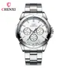 CHENGXI Chenxi 019A Relógio de pulso de quartzo redondo moda casal à prova d'água criativo pulseira de aço moda casual