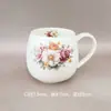 Caneca Floral Hui Meng, Tigela de Arroz, Prato Raso, Presente de Inauguração de Casa, Conjunto de Louças de Porcelana Óssea, Tigela de Porcelana Óssea de Tangshan