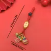 Dios de la Riqueza Bestia Dorada Familia de Tres o Cuatro Llavero Tradicional que Atrae la Riqueza Llavero de Llave de Coche Colgante Decorativo para Teléfono Móvil