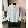 Otoño 2026 Sudadera con capucha de diseño americano de peso pesado con cuello alto para hombre Marca de moda moderna Color liso Holgada Deportiva Casual Superior