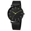 Procesamiento y Personalización del Fabricante de Modelos Populares de Comercio Exterior Reloj de Hombre de Moda Simple Europeo y Americano Reloj de Hombre Correa de Malla Correa de Acero Reloj de Cuarzo