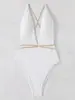 Maiô de Peça Única Liso Nova Moda Europeia e Americana para Mulheres, Costas Nuas Decote V Profundo com Amarração Sexy Roupa de Banho para Praia Aliexpress
