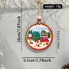 Decoración de letrero de madera navideño de Amazon transfronterizo, letrero redondo, colgante de madera de puerta de Papá Noel y muñeco de nieve