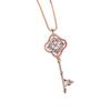 Celebridad de Internet Singapur Plata de Ley S925 Llave Diamante Collar Colgante Nicho Simple Trébol de Cuatro Hojas Cadena Clavícula para Mujer